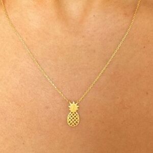 Dainty‎ pineapple necklace - gold
